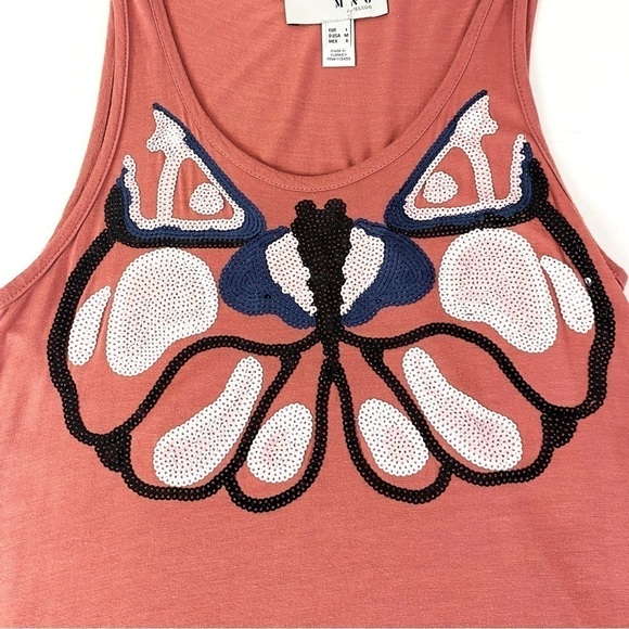 MNG By Mango Butterfly Sequin Tank Size M - Picture 2 of 6